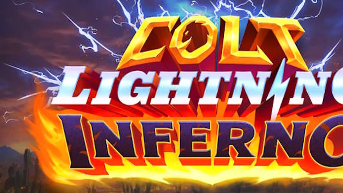 Tampilan visual intens dari slot Colt Lightning Inferno dengan efek api dan petir